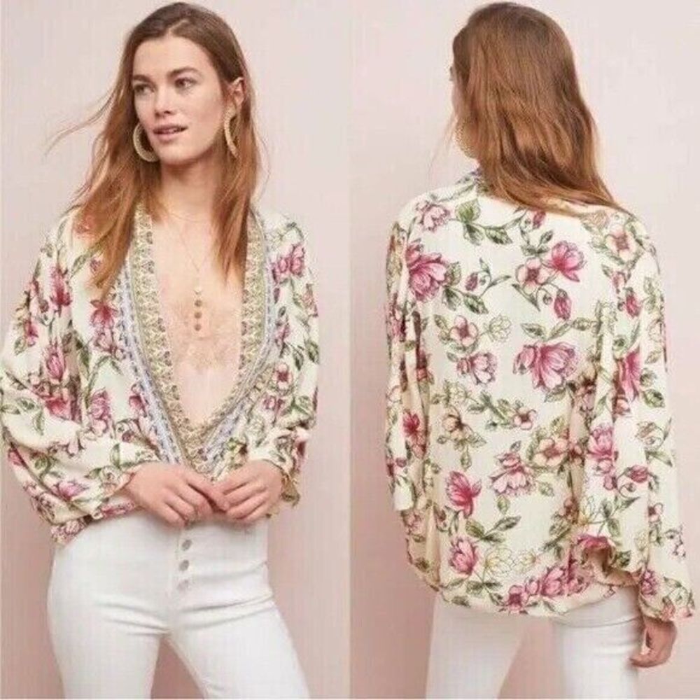 Anthropologie Akemi + Kin Kimono Women's Size One Size Idalia Floral Jacket